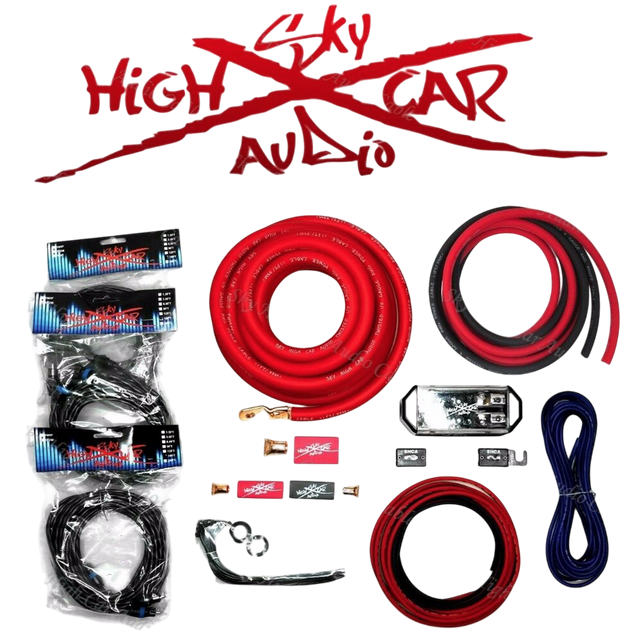 Sky High Car Audio 100% Copper OFC 0g Dual Amp Kit - Single 1/0 to Dual 4 Gauge OFC Sky High Car Audio