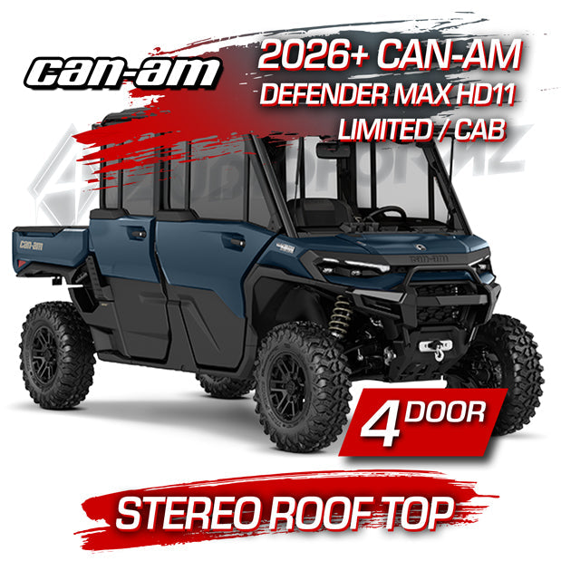 2026+ Can-Am Defender MAX HD11 Limited/Cab Stereo Tops (4-Door)