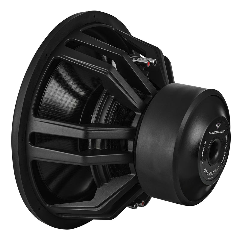 Black Diamond 18" High Excursion Subwoofer with Carbon Fiber Cone | 3500W RMS / 7000W Peak | Dual 2-Ohm Voice Coil