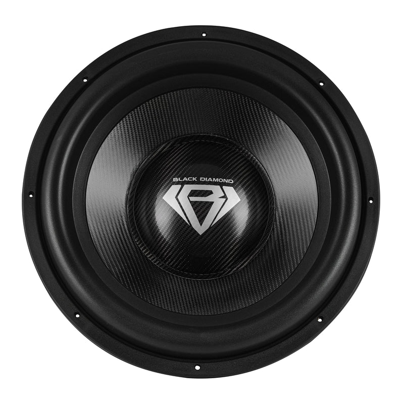 Black Diamond 18" High Excursion Subwoofer with Carbon Fiber Cone | 3500W RMS / 7000W Peak | Dual 1-Ohm Voice Coil