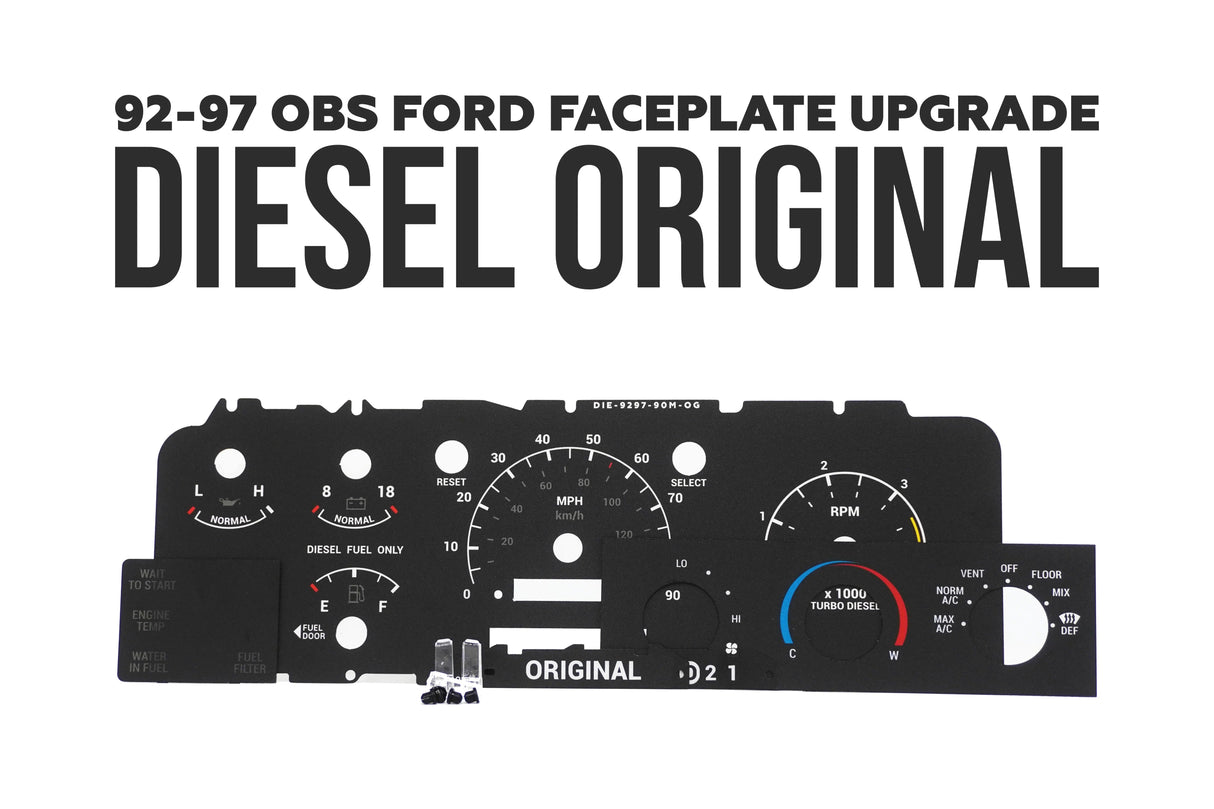 Cluster Faceplate Kit - XLT Original - Diesel - 1992-1997 Ford F-Series Chinook Auto