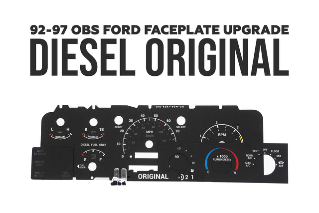 Cluster Faceplate Kit - XLT Original - Diesel - 1992-1997 Ford F-Series Chinook Auto