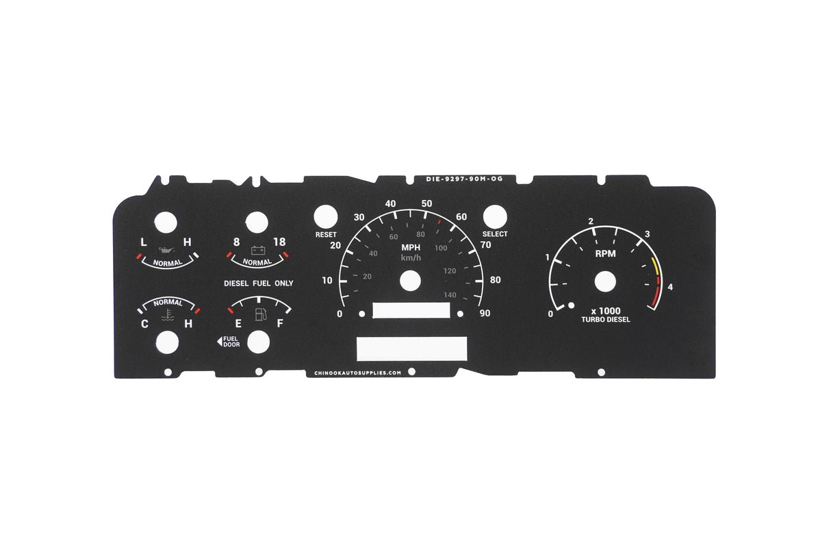 Cluster Faceplate Kit - XLT Original - Diesel - 1992-1997 Ford F-Series Chinook Auto