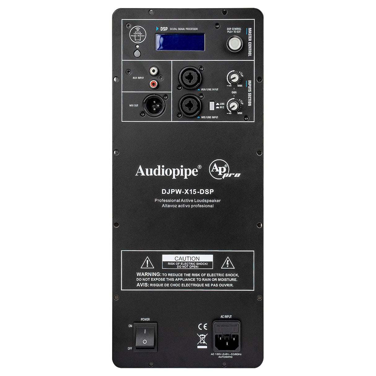 High Power Universal 2-way Plate Amplifier with DSP (DJPW-X15-DSP-AMP) Audiopipe