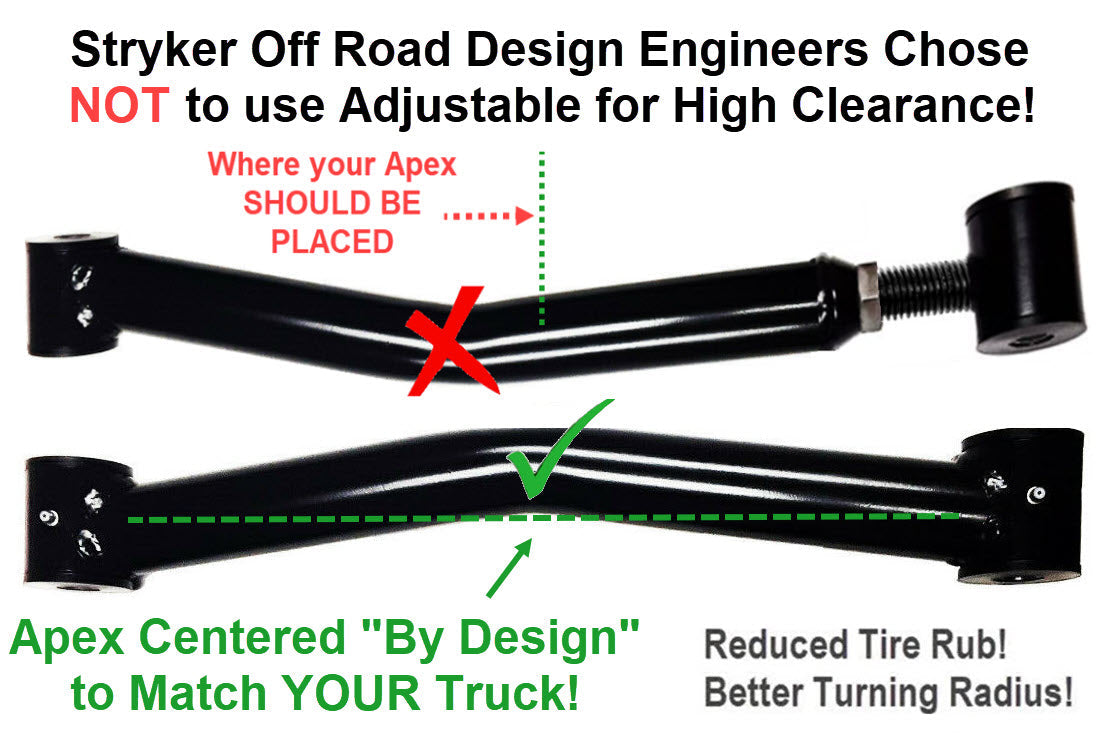 1994 - 2013 Dodge Ram 1500/2500/3500 High Clearance Control Arms for Stock to 7" Lifted Trucks Stryker Off Road Design