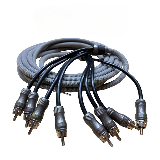 DOWN4SOUND 10 FT 4-CHANNEL TWISTED PAIR RCA INTERCONNECT CABLE Down4Sound