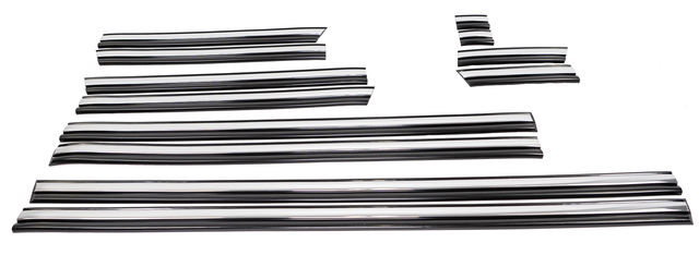 Complete Performance Chrome Body Molding Set - Black - 1992-1997 Ford F-Series & Bronco- Regular Cab- Short Bed - BLEM Complete Performance