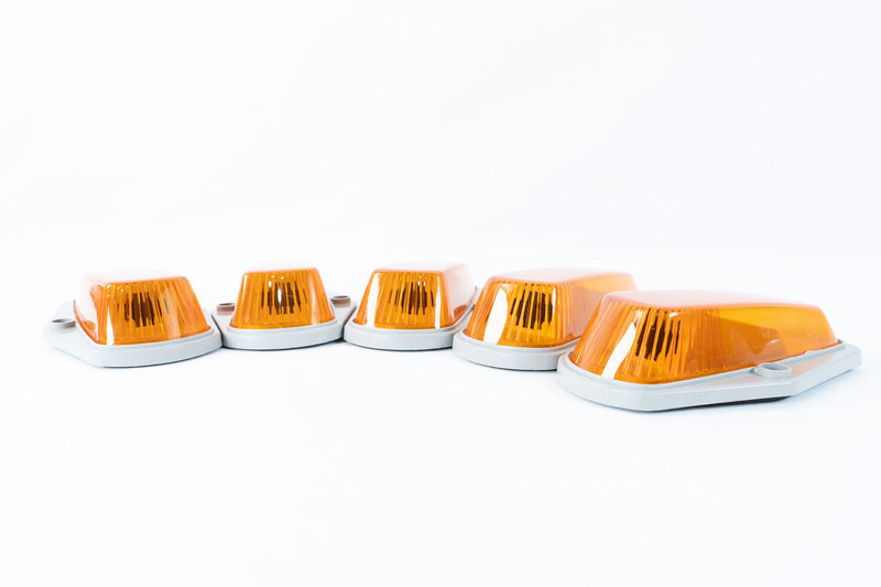 (1973-1997) Ford Fseries Complete Performance Amber Cab Light Kit - Dark Gray Base