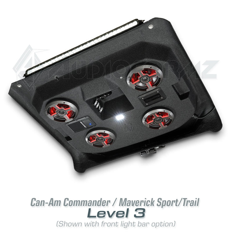 2021+ Can-Am Commander / 2019+ Maverick Sport / 2018+ Maverick Trail Stereo Tops (2-Seat)
