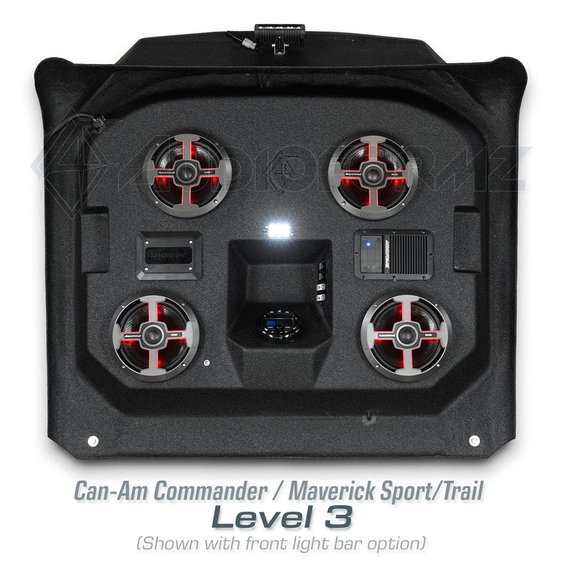 2021+ Can-Am Commander / 2019+ Maverick Sport / 2018+ Maverick Trail Stereo Tops (2-Seat)