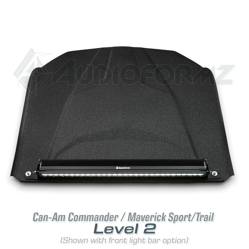 2021+ Can-Am Commander / 2019+ Maverick Sport / 2018+ Maverick Trail Stereo Tops (2-Seat)