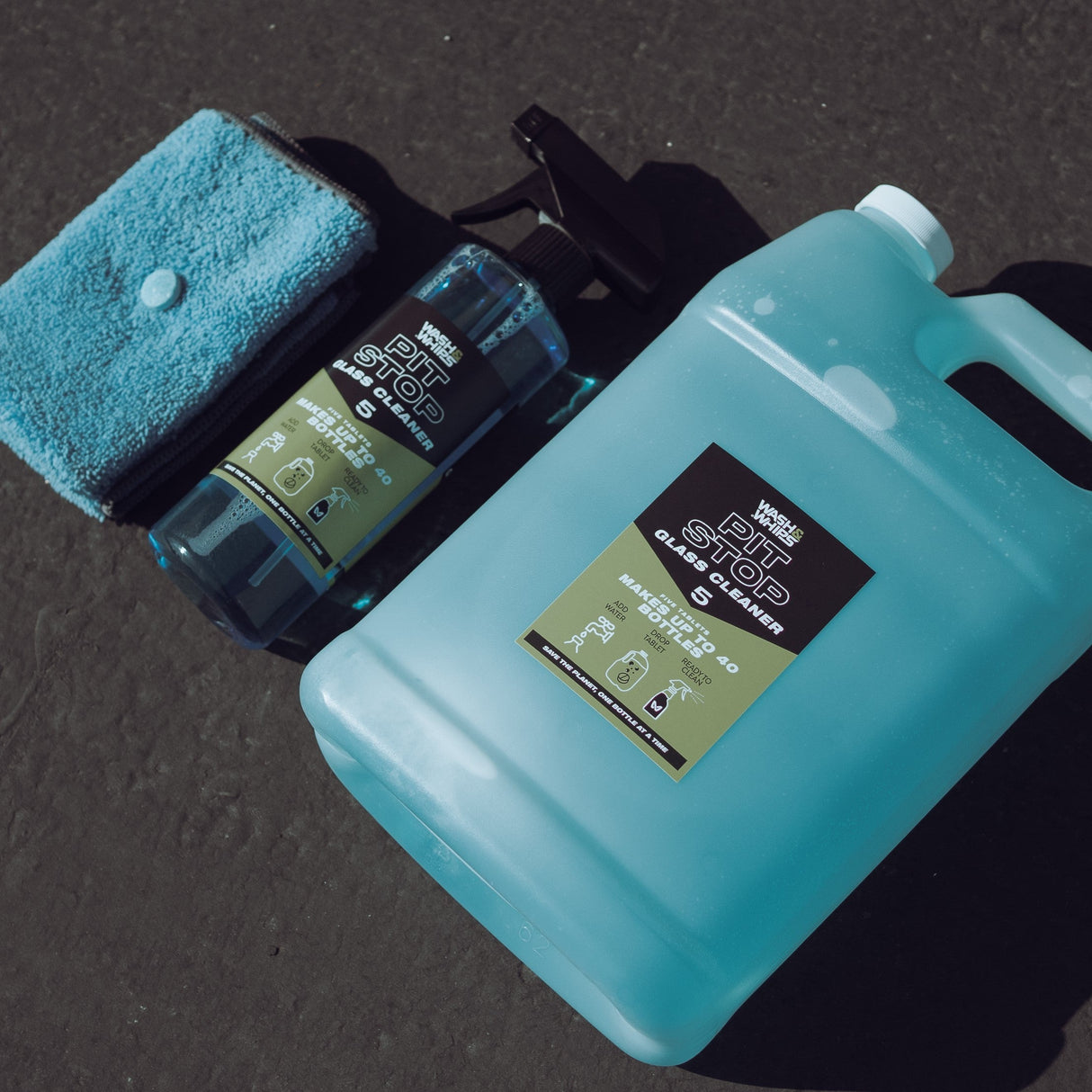 WASH&WHIPS Pit Stop Glass Cleaner / All Surface Cleaner Refill Tablets (Makes 5 Gallons) WASH & WHIPS