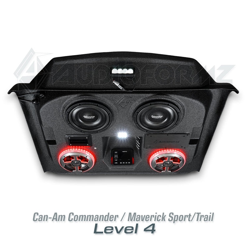 2021+ Can-Am Commander / 2019+ Maverick Sport / 2018+ Maverick Trail Stereo Tops (2-Seat)