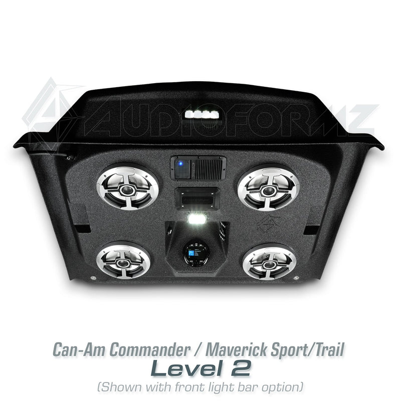 2021+ Can-Am Commander / 2019+ Maverick Sport / 2018+ Maverick Trail Stereo Tops (2-Seat)