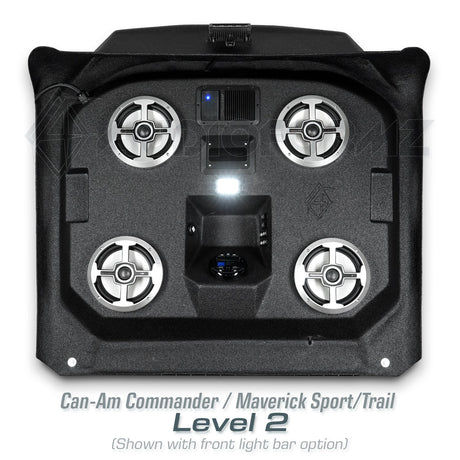 2021+ Can-Am Commander / 2019+ Maverick Sport / 2018+ Maverick Trail Stereo Tops (2-Seat)