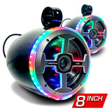 AudioFormz EVO2 8in 2-Way Component Marine IC LED Tower Speakers - Pair