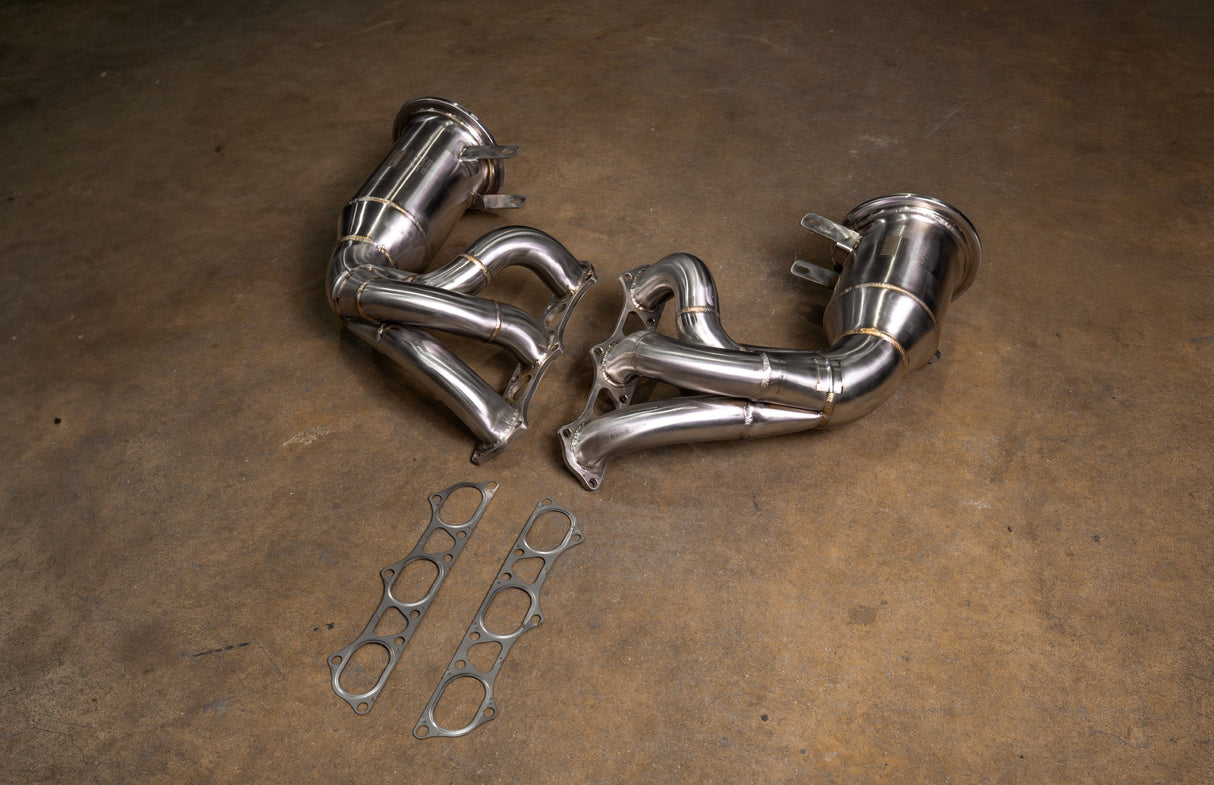 400 Cell Catted Down Pipes For Porsche 992 GT3 / GT3 RS Valvetronic Designs
