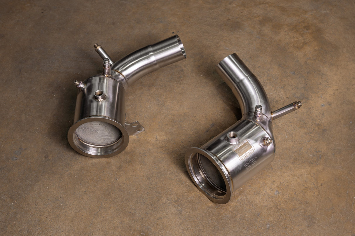 400 Cell Catted Down Pipes For Porsche 992 Turbo / Turbo S Valvetronic Designs