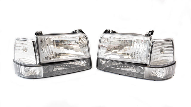 Complete Performance Six Piece Clear Headlight Kit - 1992-1997 Ford F-Series & Bronco Complete Performance