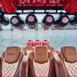 NXL 6.5" Neodymium Marine and Powersports Towers with Built-in Passive Radiator, 1" Driver and LED RGB Lights 150 Watts Rms -Red