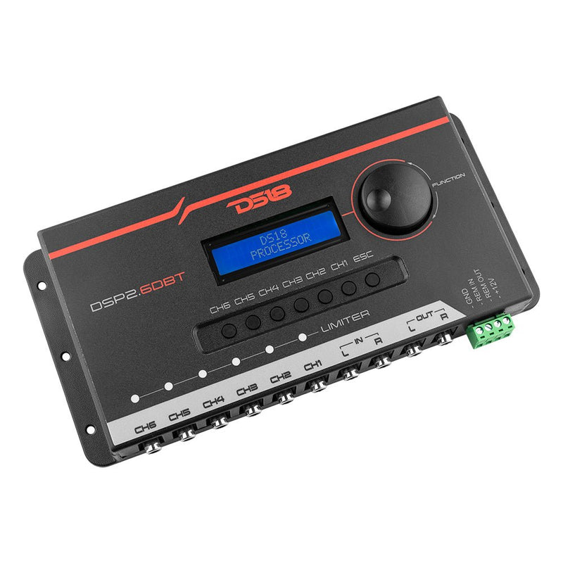 2-Channel In and 6-Channel Out Digital Sound Processor (DSP) with Bluetooth and LCD Screen