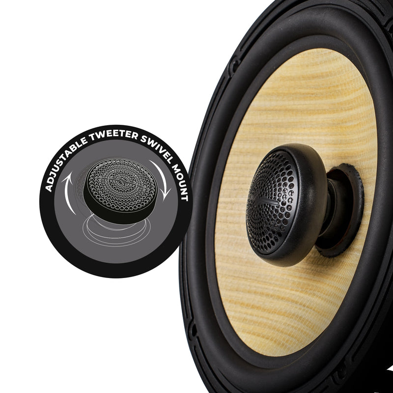 DXQ 6.5" 2-Way Coaxial Speaker with Yellow Straw and Composite Foam Cone | 150W RMS 4-Ohm