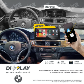10.25" DIZZPLAY for BMW 3 series (E90/E91/E92/E93) 2004-2008 equipped with the CCC* system. ZZ2
