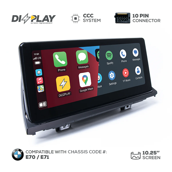 10.25" DIZZPLAY for BMW X5 (E70/E71) 2007-2009 equipped with the CCC* system ZZ2
