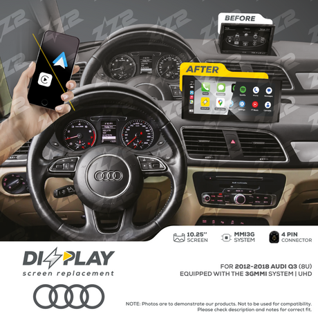 10.25" DIZZPLAY for AUDI Q3 (8U) 2012-2018 equipped with the 3G MMI SYSTEM - UHD ZZ2