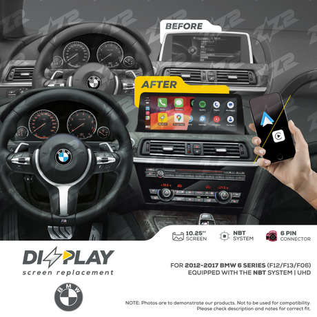 10.25" DIZZPLAY for BMW 6 series (F12/F13/F06) 2012-2017 equipped with the NBT* system. ZZ2