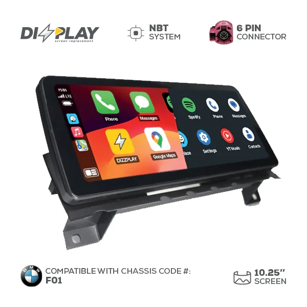 10.25" DIZZPLAY for BMW 7 series (F01) 2013-2015 equipped with the NBT* system. ZZ2