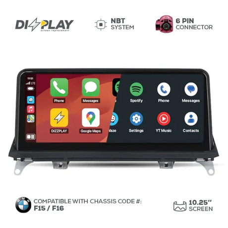 10.25" DIZZPLAY for BMW X5/X6 (F15/F16) 2013-2016 equipped with the NBT* system - UHD. ZZ2
