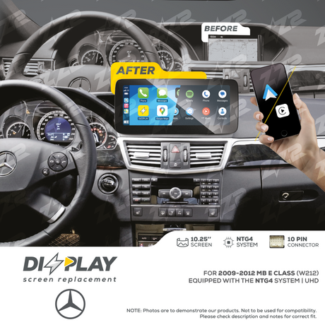 10.25" DIZZPLAY for MB E Class (W212) 2009-2012 equipped with the NTG4 - UHD. ZZ2
