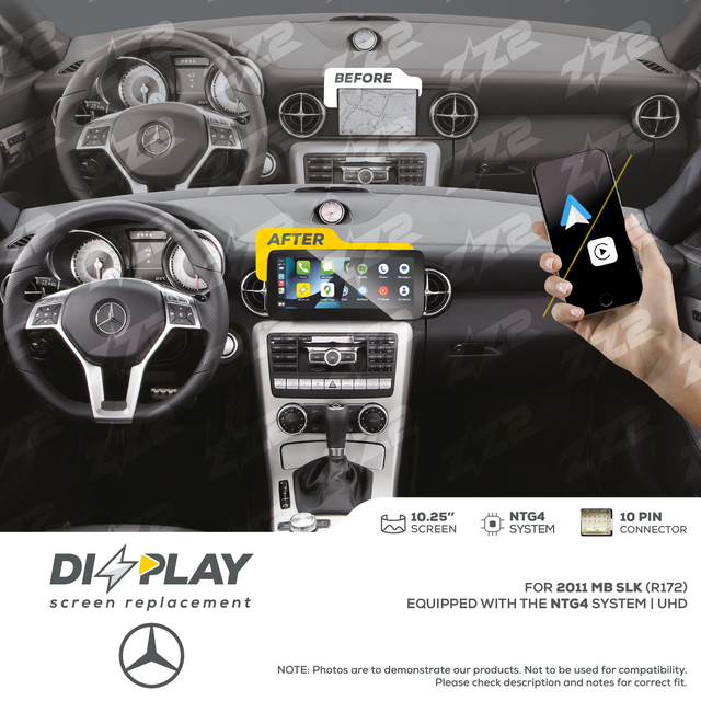 10.25" DIZZPLAY for MB SLK (R172) 2011 equipped with the NTG4 - UHD. ZZ2