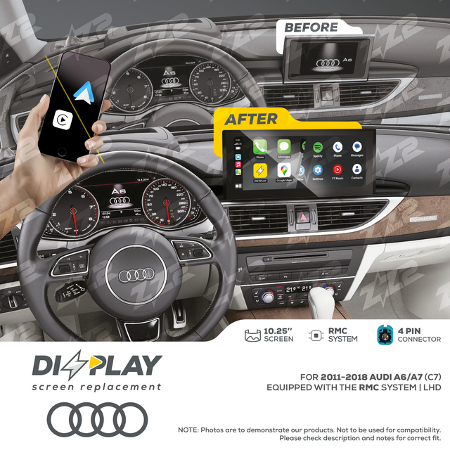 10.25" DIZZPLAY for AUDI A6/A7 (C7) 2012-2014 equipped with the RMC - LHD ZZ2