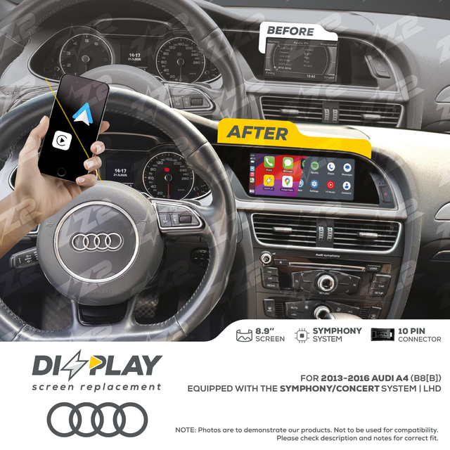 8.9" DIZZPLAY for AUDI A4/S4 (B8[B]) 2013-2016 equipped with the Symphony/Concert system - LHD ZZ2