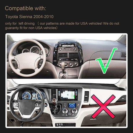 Dash Cover Mat for 2004-2010 Toyota Sienna Flashark