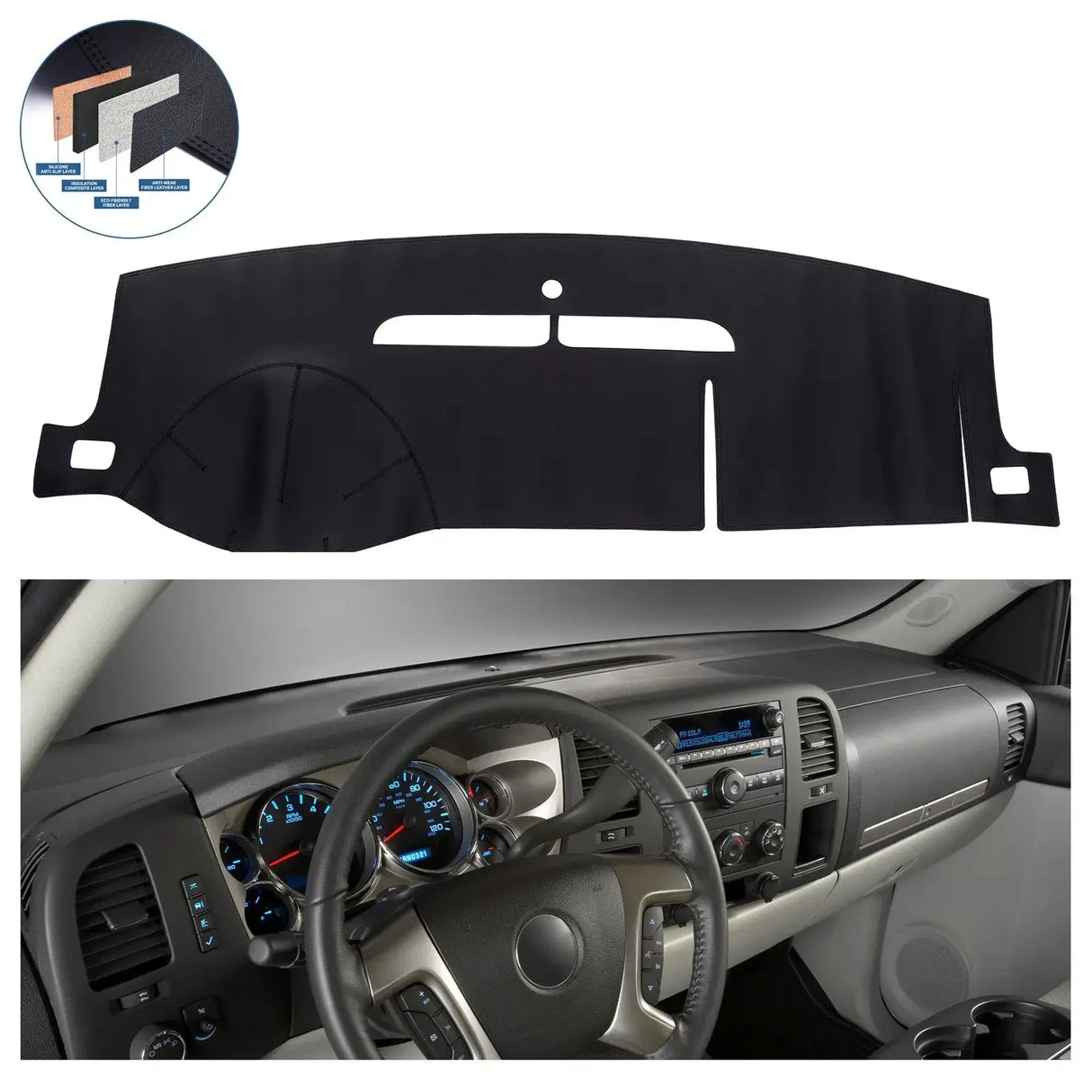 Dash Cover Mat for 2007-2014 Chevrolet Chevy 1500 2500