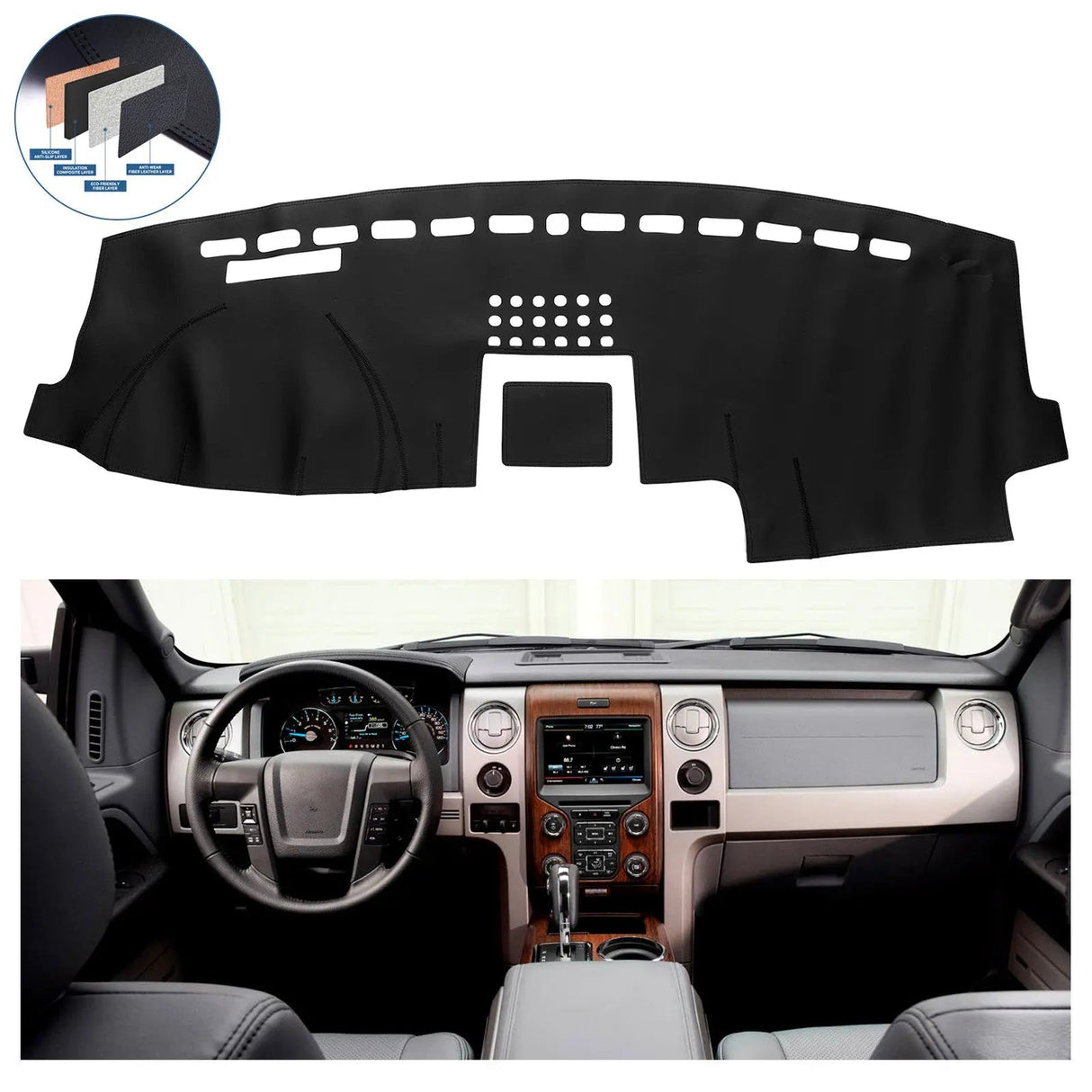 Dash Cover Mat for 2015-2018 Ford F150 Pickup Truck Flashark