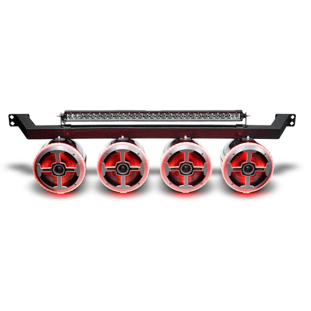 Defender Tower Bar With 8in EVOPRO2 Tower Speakers and Light Bar (Installed) Add-On