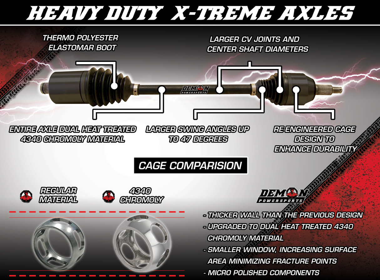 DEMON AXLES - 2017+ Can-Am Maverick X3 (64") X-Treme HD Axles