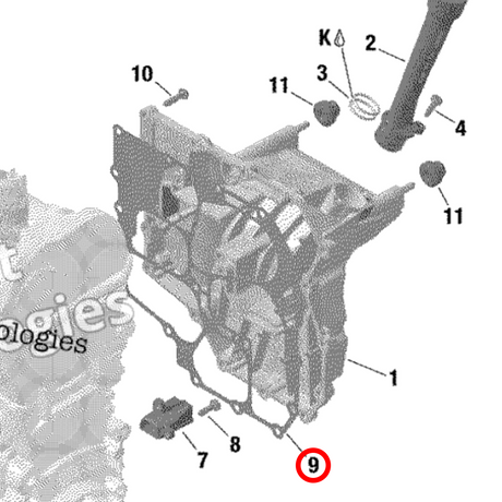 Joint de couvercle latéral de jauge WSRD | Can-Am X3