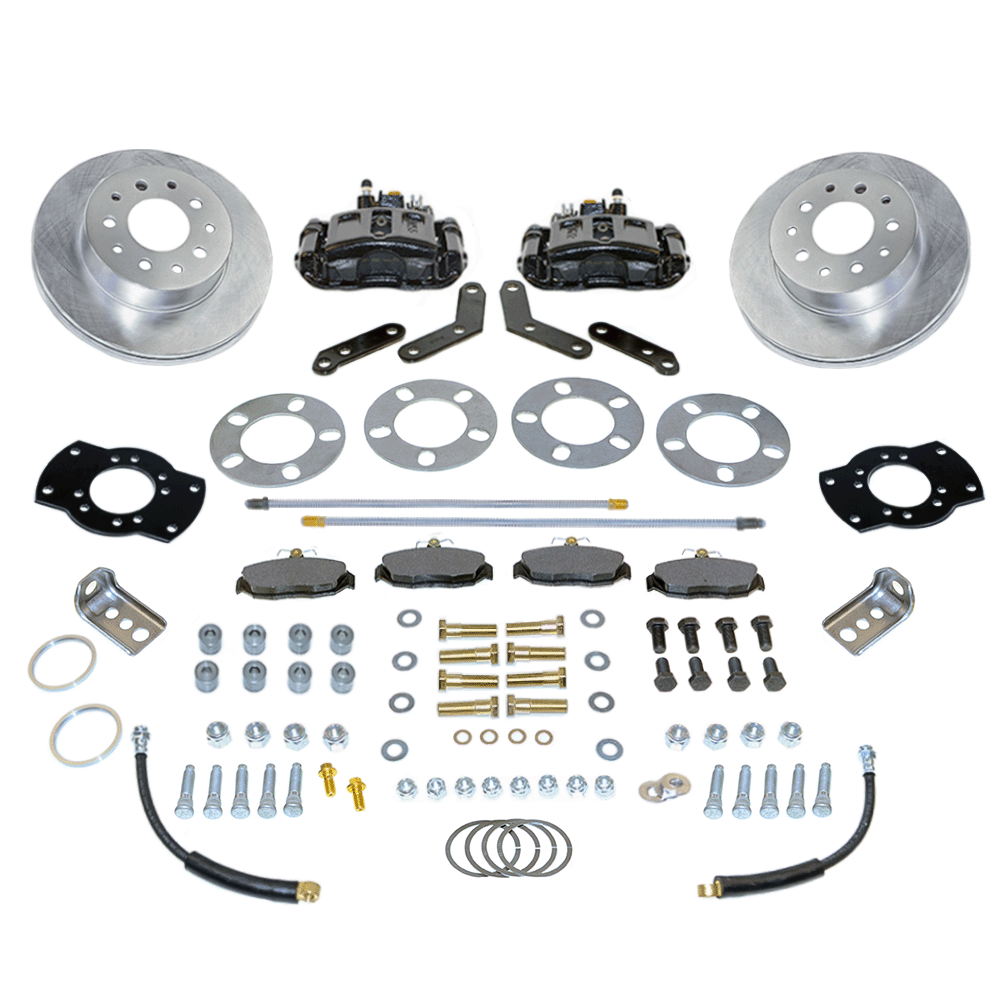 New Direct Fit Rear Drum to Disc Brake Conversion Kit W/Rotors. Black A111-2BK