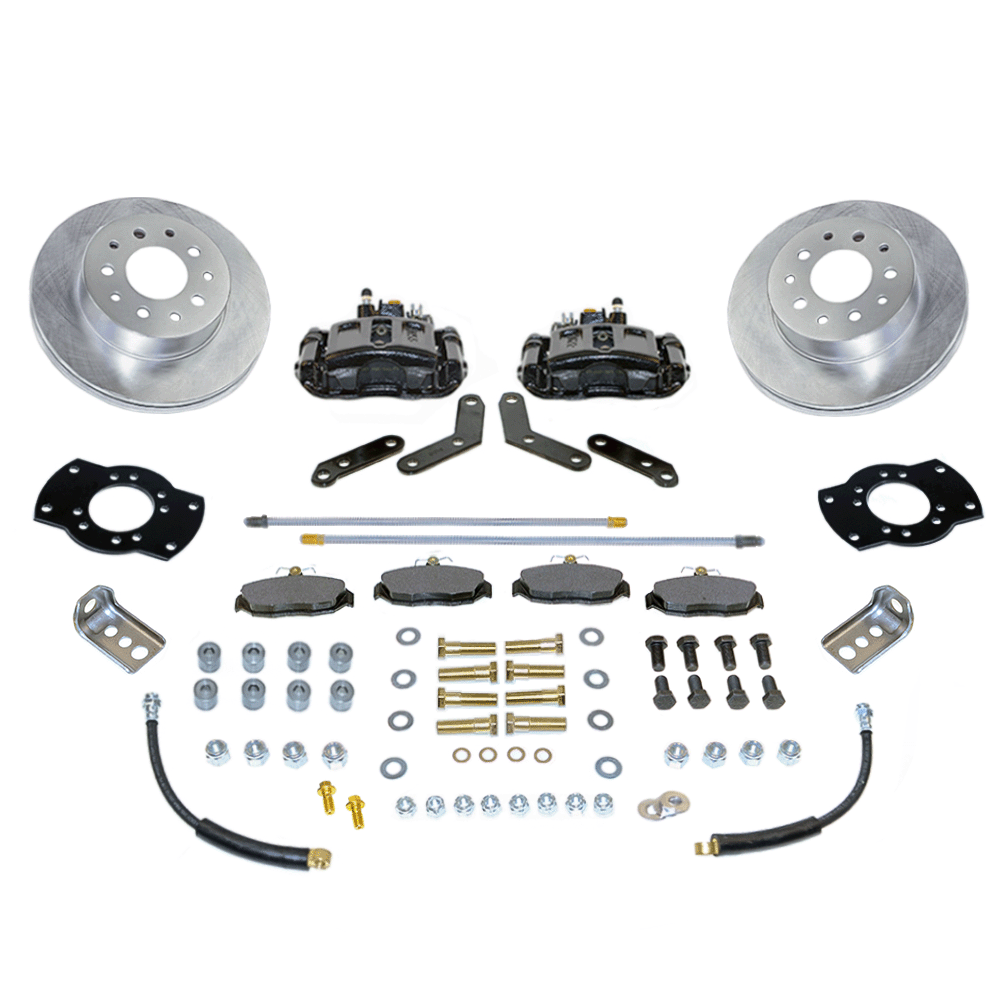 New Direct Fit Rear Drum to Disc Brake Conversion Kit W/Rotors. Black A125-1BK