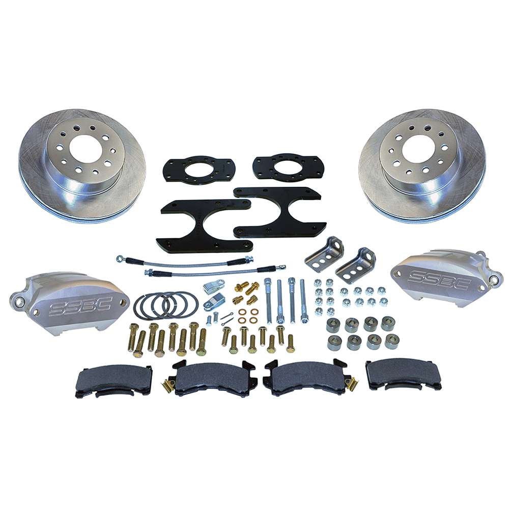 American Made Sport R1 Billet Aluminum Rear Drum to Disc Brake Conversion Kit W/Rotors. Clear A125-26
