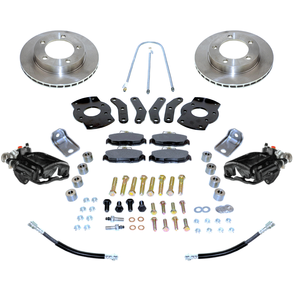 New Direct Fit Jeep CJ7 Rear Drum to Disc Brake Conversion Kit W/Parking Brake. Black A130BK
