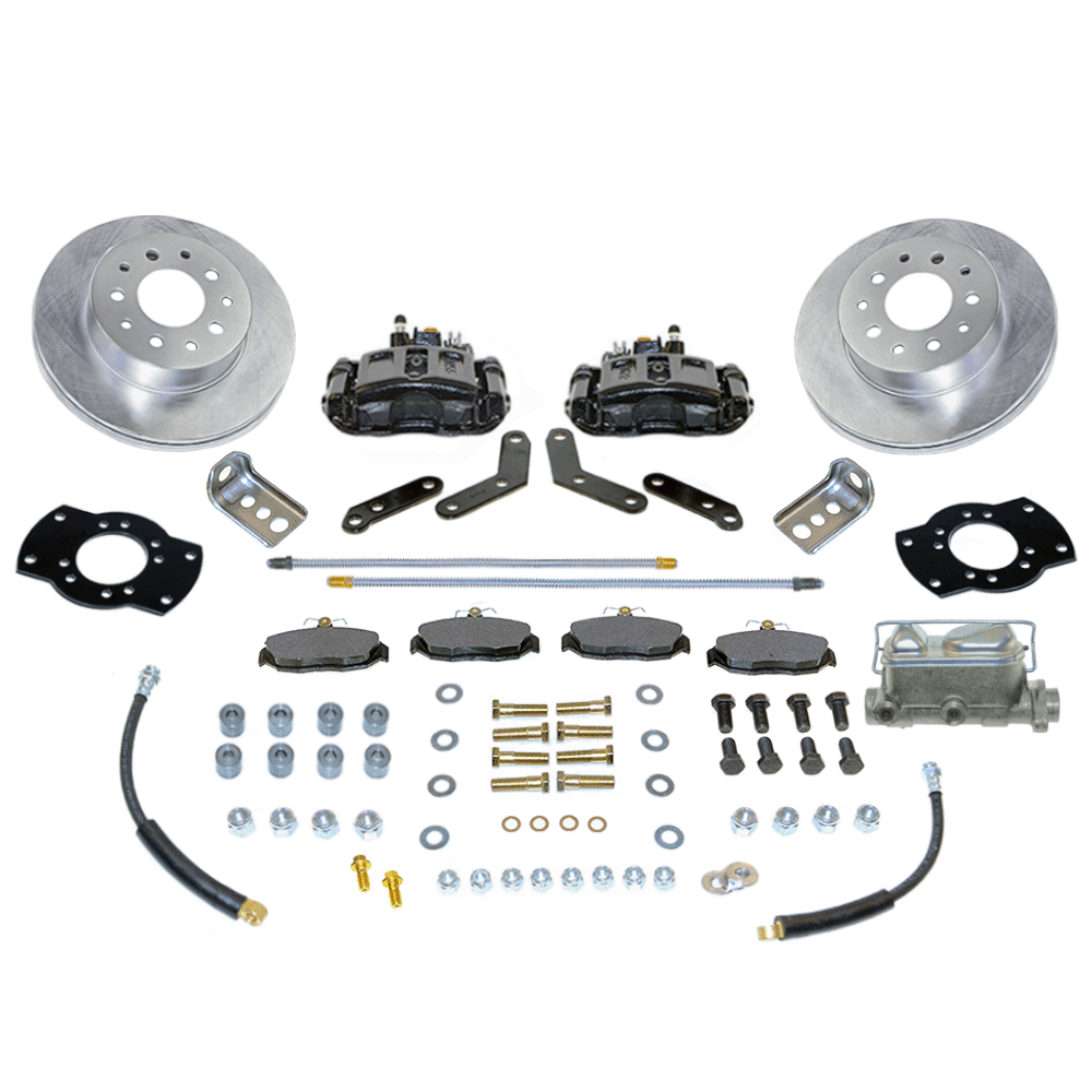 New Direct Fit Rear Drum to Disc Brake Conversion Kit W/Rotors. Black A158BK