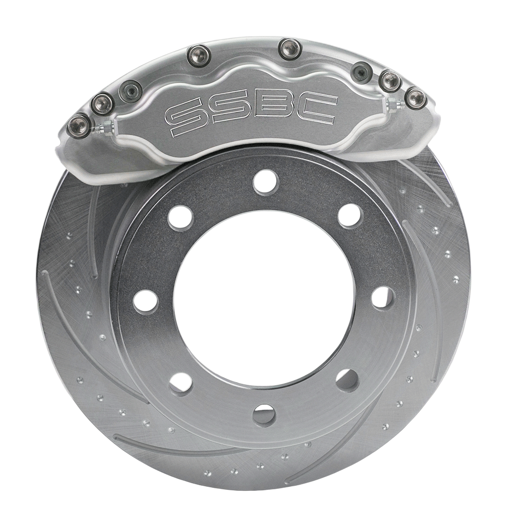 American Made V6-Barbarian 6 Piston Direct Fit Aluminum Billet Front Caliper Upgrade Kit. Clear A193-2