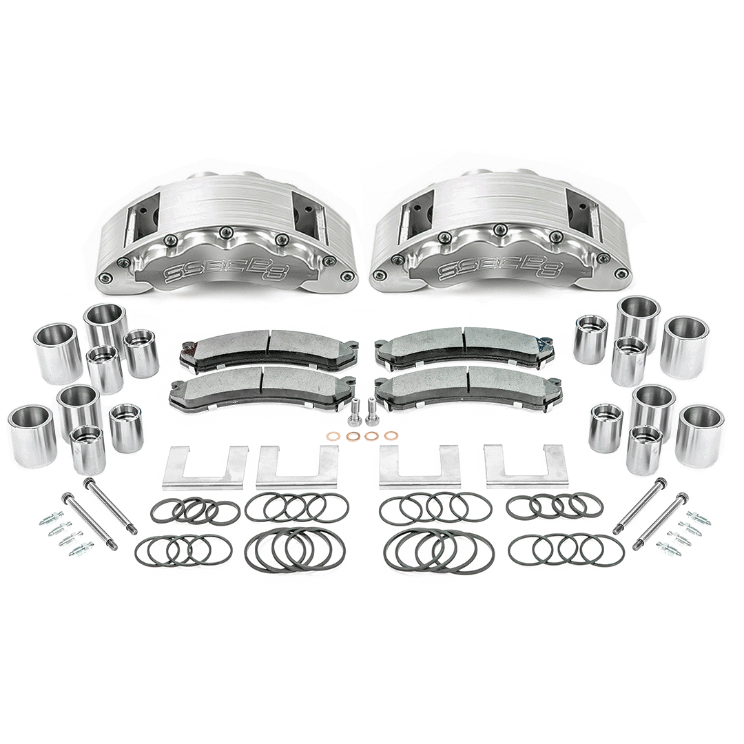 American Made B8-Barbarian 8 Piston Direct Fit Front Caliper Upgrade Kit. Clear A404-10