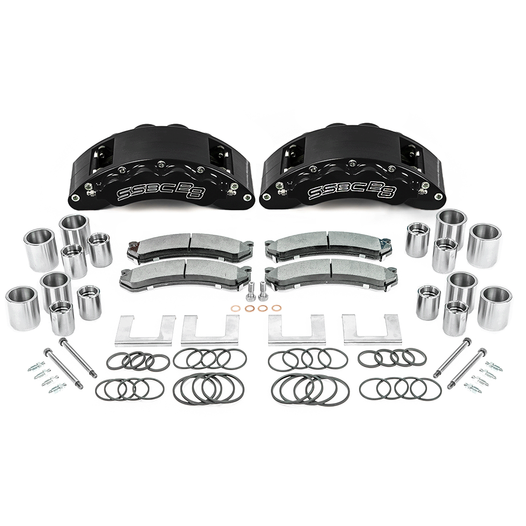 American Made B8-Barbarian 8 Piston Direct Fit Billet Aluminum Rear Caliper Upgrade Kit. Black A404-31BLK